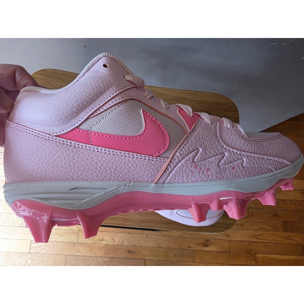 Nike Air Jordan 1 Mid Football Cleats Pink Mens 9.5 HQ0210-600 New